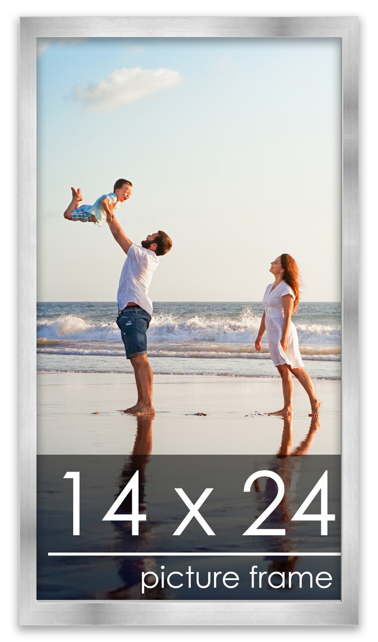 14x24 Solid Wood Picture Frame with UV-Resistant Acrylic & Acid-Free Backing, Available in 6 Finishes: Matte Black, Matte White, Metallic Bronze, Silver, Natural Wood Grain & Mahogany